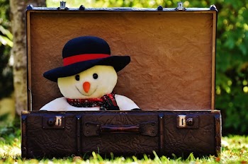 Snowman in Black Hat Doll Inside Chest