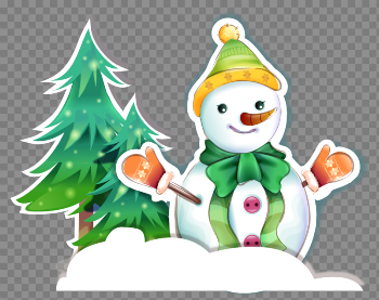 Snowman Material Vector Tree Christmas Free Clipart HQ