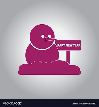 Snowman of Snowman and wooden vector image