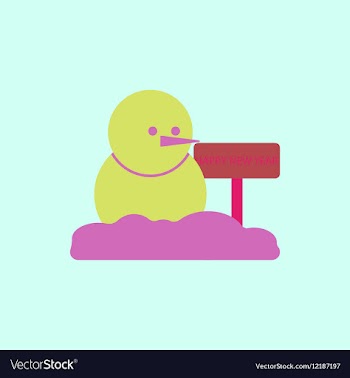 Snowman of Snowman and wooden vector image