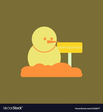 Snowman of Snowman and wooden vector image
