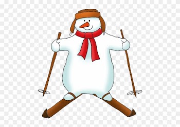 Snowman On Skis Clipart - Snowman Skating Clipart