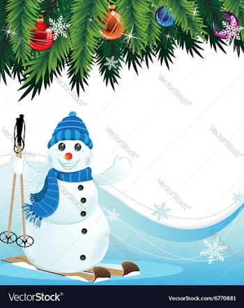 Snowman on Skis vector image