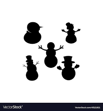 snowman set silhouette icon logo