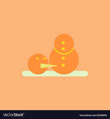 Snowman Snowman head on ground vector image