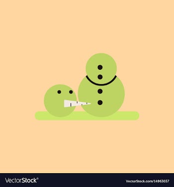 Snowman snowman head on ground vector image