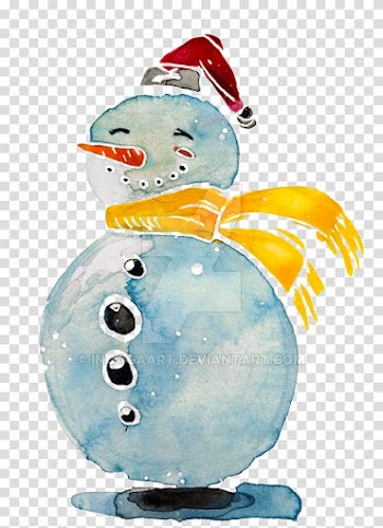 Snowman Watercolor painting Illustration, Gouache illustration Snowman transparent background PNG clipart