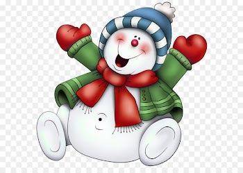 Snowman with Scarf PNG Clipart 