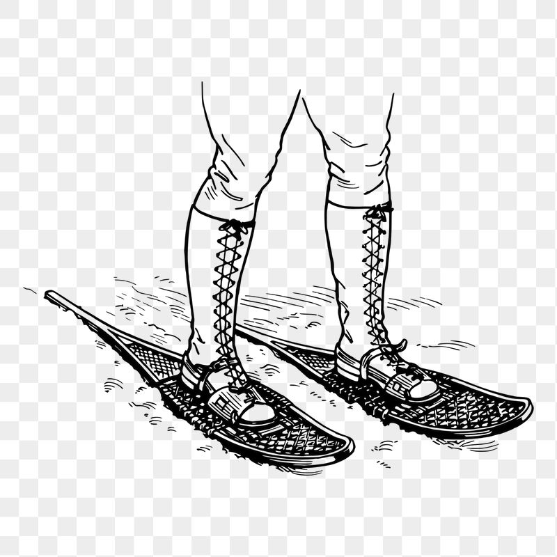 Snowshoes png sticker, vintage footwear | Free PNG - rawpixel