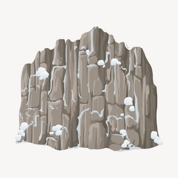 Snowy cliff clipart, winter nature | Free Vector - rawpixel