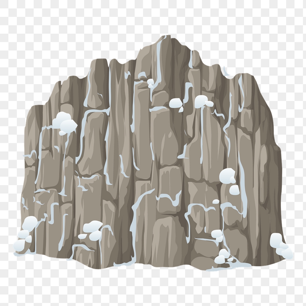 Snowy cliff png sticker winter | Free PNG - rawpixel