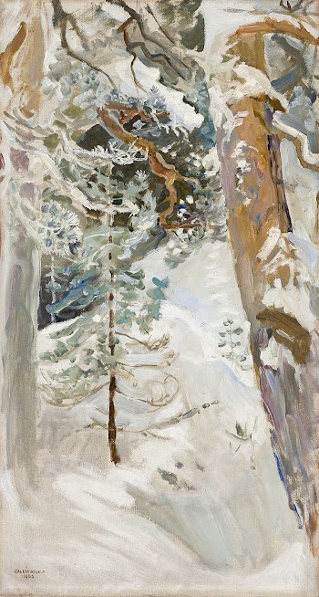 Snowy forest, oil painting. Original | Free Photo - rawpixel