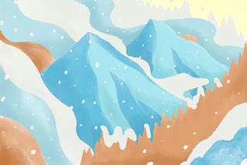 Snowy mountain background winter graphic | Free Photo - rawpixel