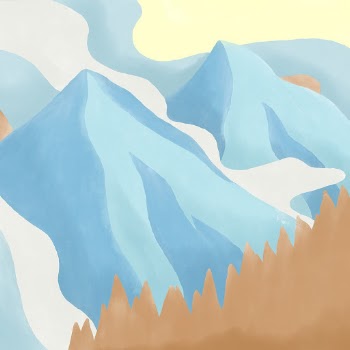 Snowy mountains instagram post abstract | Free PSD - rawpixel