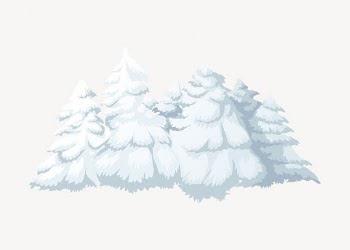 Snowy pines collage element, winter | Free PSD - rawpixel