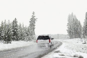 Snowy road trip collage element, | Free PSD - rawpixel
