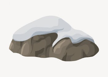 Snowy rock clipart, winter nature | Free PSD - rawpixel
