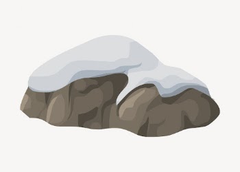 Snowy rock collage element, winter | Free Vector - rawpixel