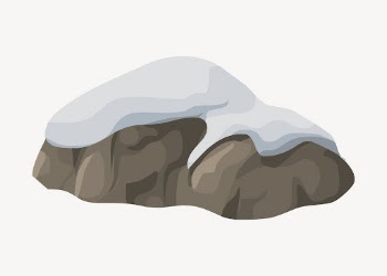 Snowy rock illustration. Free public | Free Photo - rawpixel