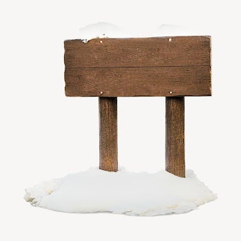 Snowy wooden sign  isolated | Free Photo - rawpixel