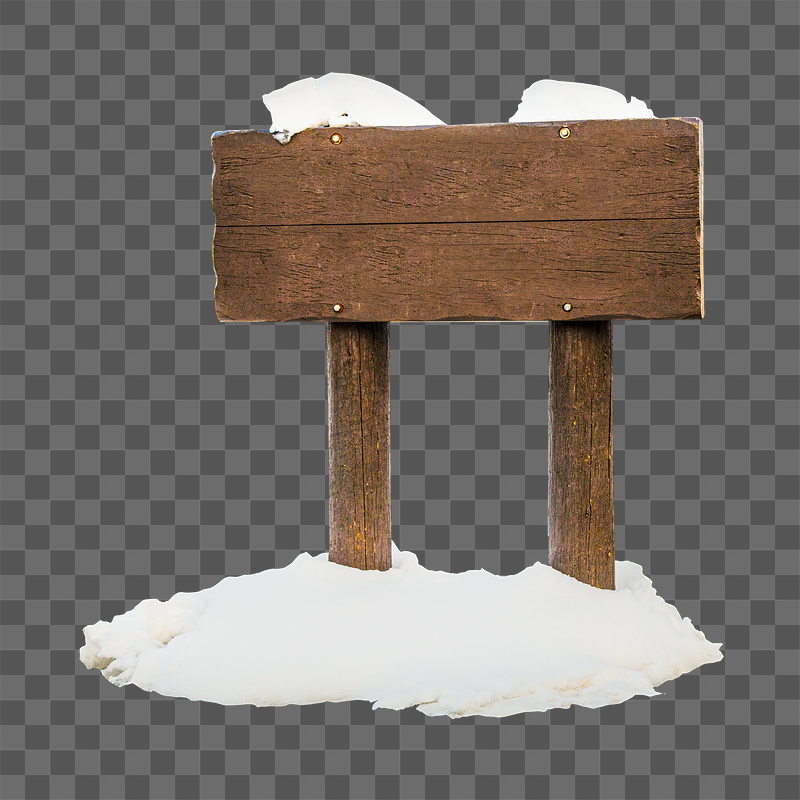 Snowy wooden sign png sticker, | Free PNG - rawpixel