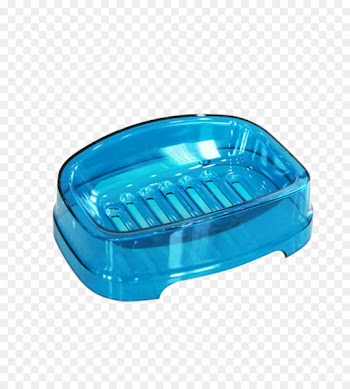 Soap dish Blue Bathroom - Transparent blue soap dish with holes 