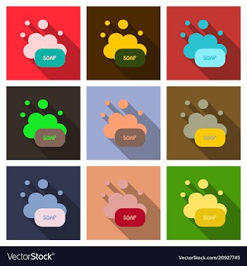 Soap flat icon soap bubbles with shadow vector image