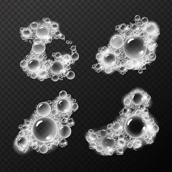 Soap foam bubbles set Free Vector