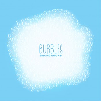 Soap or shampoo bubbles background Free Vector