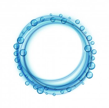 Soap water bubbles blue frame background Free Vector