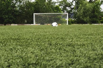 Soccer Ball In Field With Net