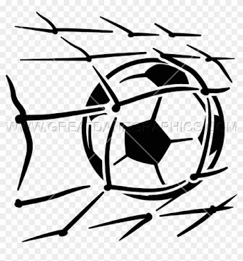 Soccer Ball Net Production Ready Artwork For T Shirt - Soccer Ball In Net Clipart