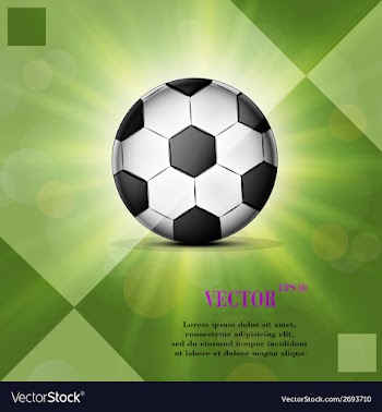 Soccer ball web icon on a flat geometric abstract vector image