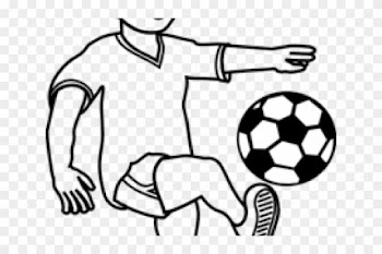 Soccer Clipart Outline - Football Player Clipart Black And White