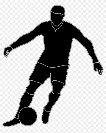 Soccer Clipart Silhouette - Soccer Player Clipart Black And White