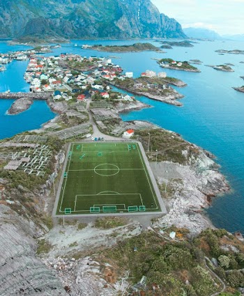 Soccer Field In the Middle of an Island