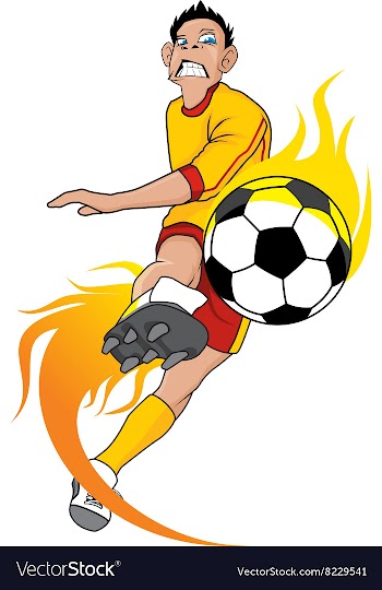 Soccer Fire Ball Kick vector image