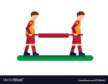 Soccer medical staff football flat vector image