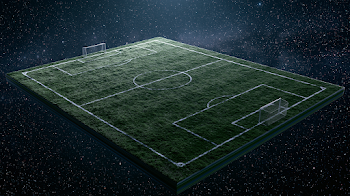 Soccer Pitch Floating in Deep Space