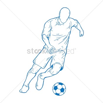 Soccer player controlling the ball