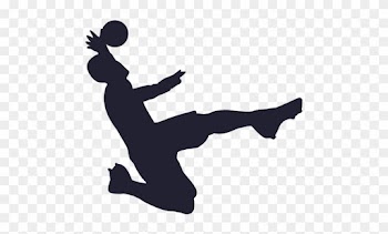 Soccer Player Goalkeeper Silhouette - Soccer Player Jumping Ball Png