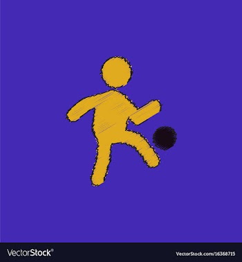 Soccer player in hatching style vector image