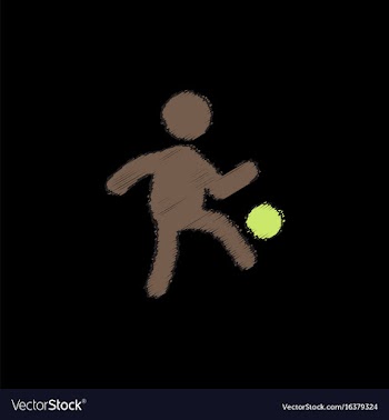 Soccer player in hatching style vector image