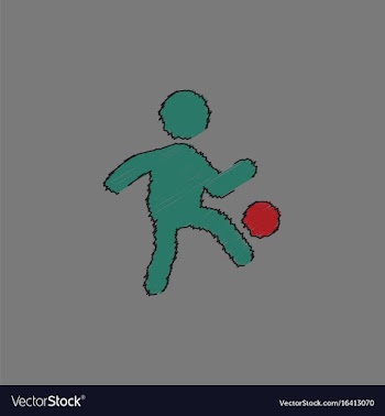 Soccer player in hatching style vector image