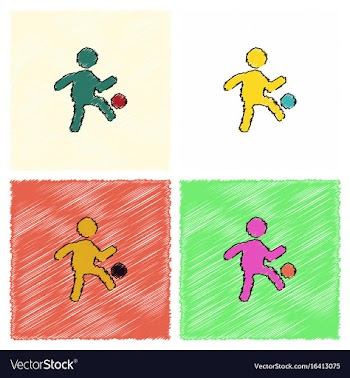 Soccer player in hatching style vector image