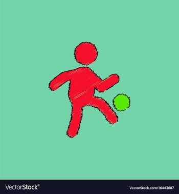 Soccer player in hatching style vector image