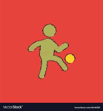 Soccer player in hatching style vector image