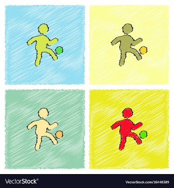 Soccer player in hatching style vector image