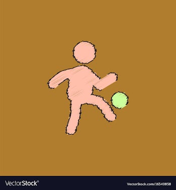 Soccer player in hatching style vector image