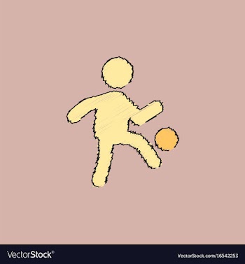 Soccer player in hatching style vector image